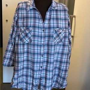 Ashley Stewart Plaid Shirt sz 26